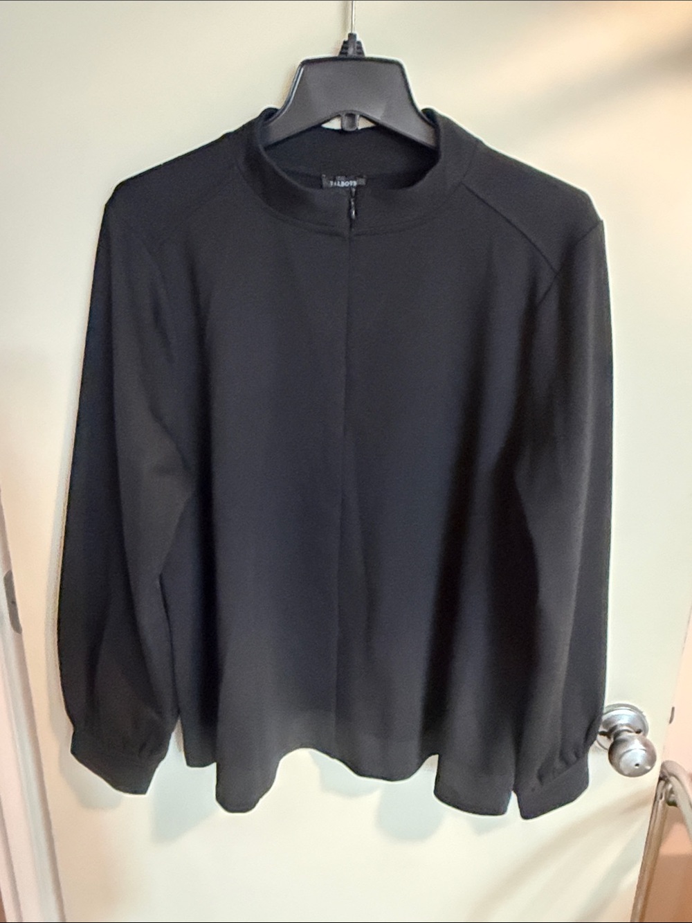 Talbots Black half Zip-Front Women's Top - Minimal Collar